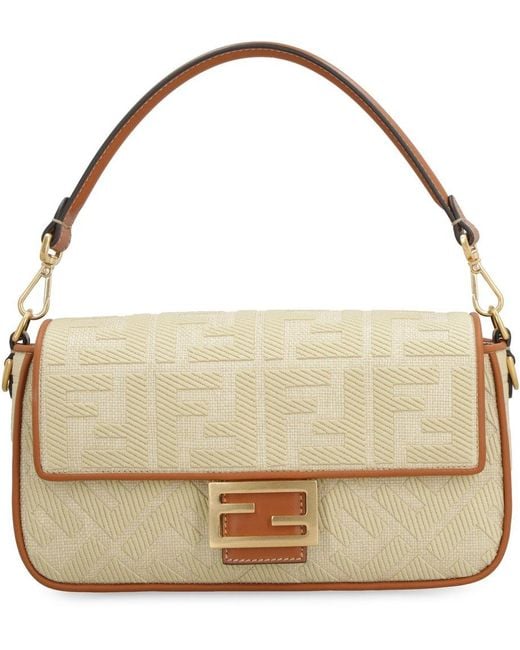 Fendi Brown All-over Ff Motif Embellished Baguette Tote Bag