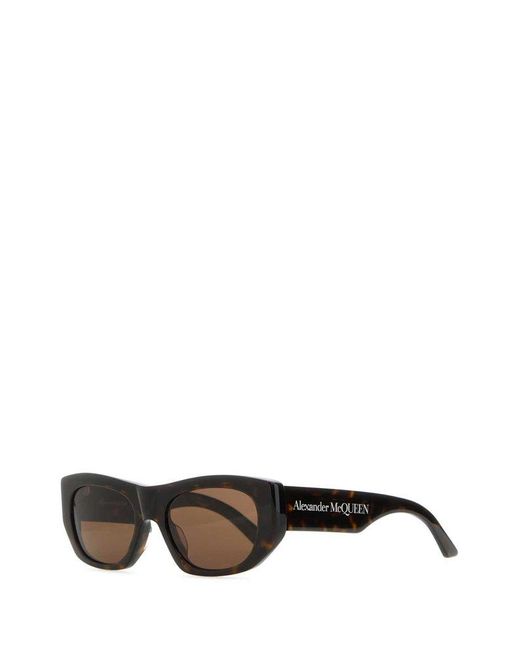 Alexander McQueen Black Printed Acetate Punk Rivet Sunglasses for men
