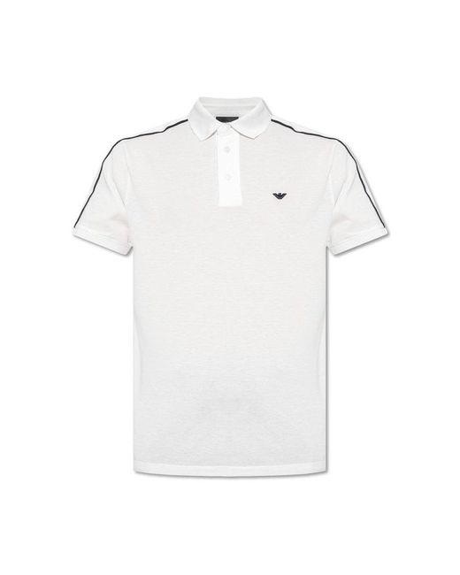 Emporio Armani White Polo Shirt With Logo, for men