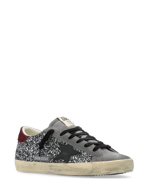 Golden Goose Deluxe Brand Black Glittered Lace-up Sneakers