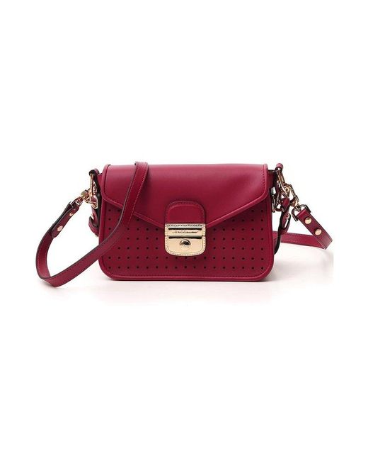 Longchamp Red Mademoiselle Foldover Top Shoulder Bag
