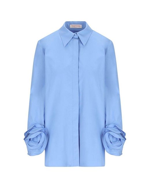 Valentino Blue Buttoned Long-sleeved Shirt