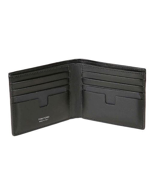 Tom Ford Gray Camouflage Printed Bi-fold Wallet for men