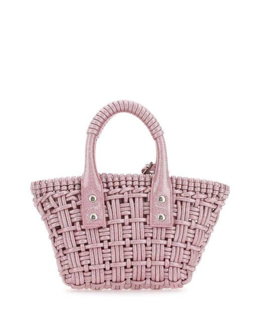 Balenciaga Pink Xxs Bistro Basket Bag