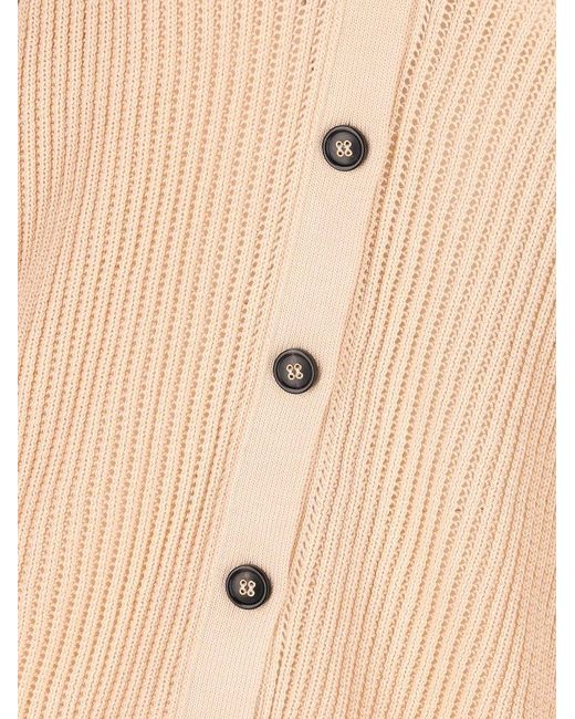Loro Piana Natural Buttoned V-neck Cardigan