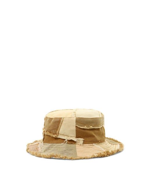 GALLERY DEPT. Metallic Patchwork Raw-cut Finish Bucket Hat for men