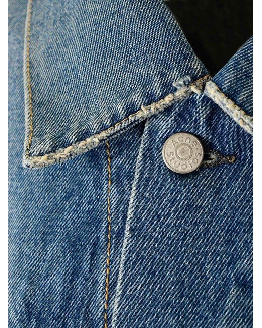Acne Blue Collared Button-up Denim Jacket for men