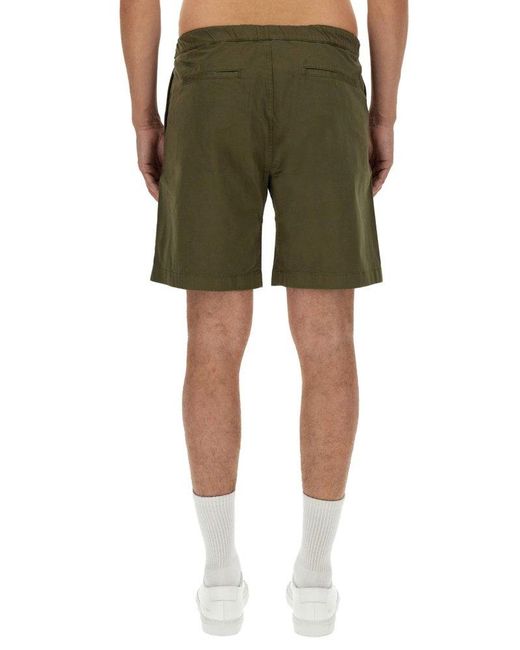 Woolrich Green Belted-waist Bermuda Shorts for men