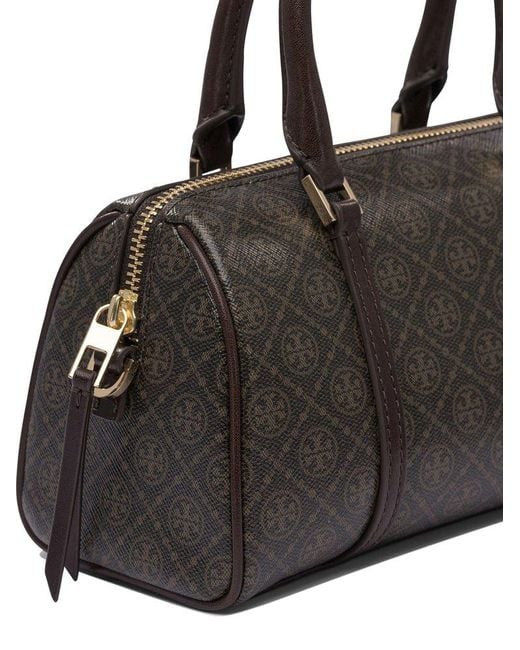 Tory Burch Brown T Monogram Petite Barrel Bag