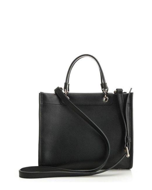 Longchamp Black Handbag With Embossed Logo On The Front And Adjustable And Removable Shoulder Strap