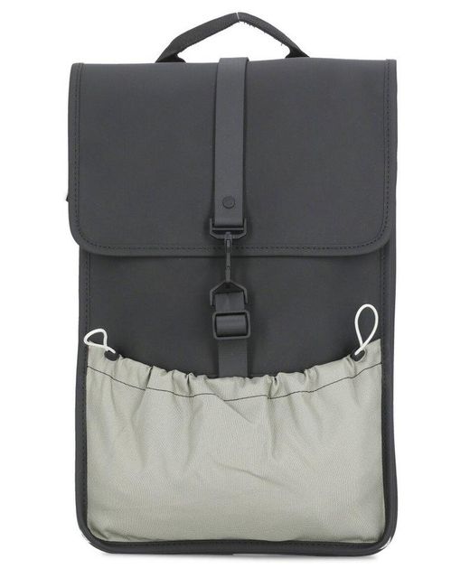 Rains Gray Mini Mix Foldover Top Backpack for men