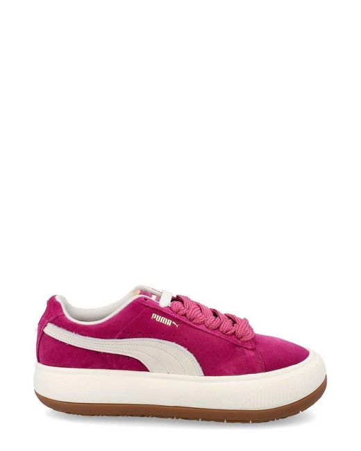 PUMA Suede Mayu Up Lace-up Sneakers in Pink | Lyst UK