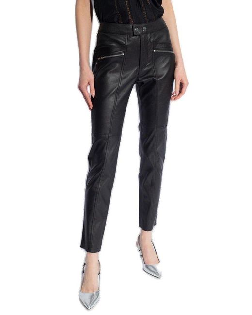 Isabel Marant Black 'hizilis' Leather Trousers,