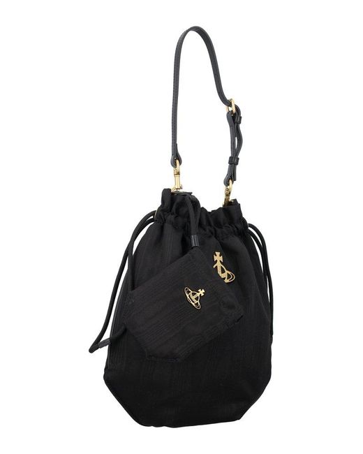 Vivienne Westwood Moire Drawstring Pouch Set in Black | Lyst