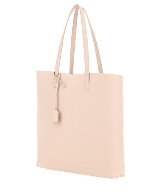 Saint Laurent Pink Logo Plaque Shopping Bag