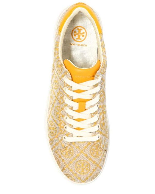 Tory Burch Yellow T Monogram Howell Court Sneaker