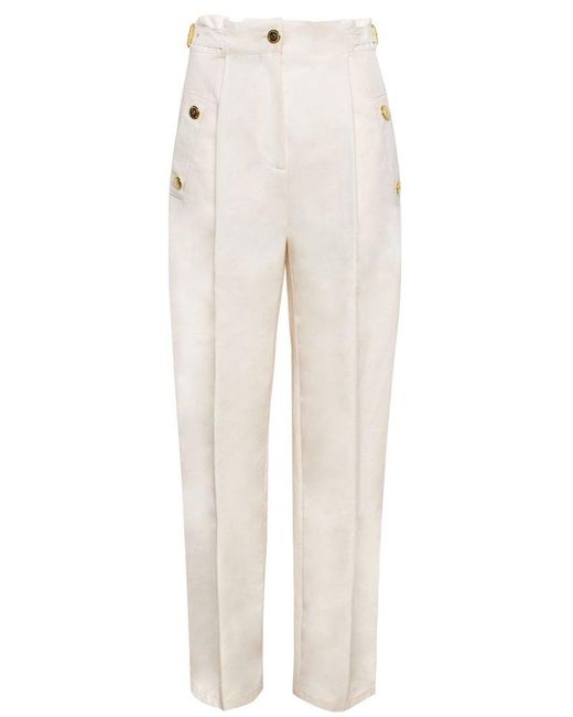 Elisabetta Franchi White High-waisted Tailored Pants