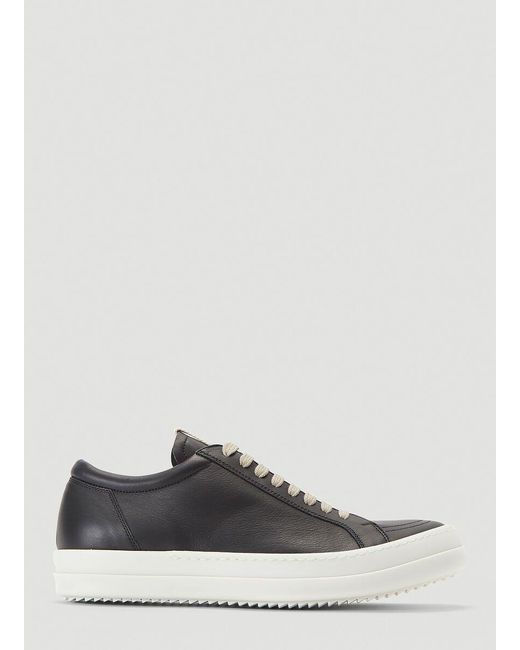 Rick Owens Black Low-top Leather Sneakers for men