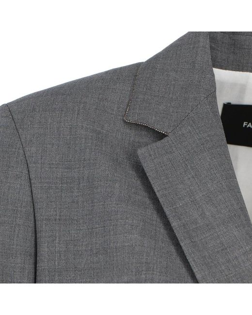Fabiana Filippi Gray Single Breasted Tailored Blazer