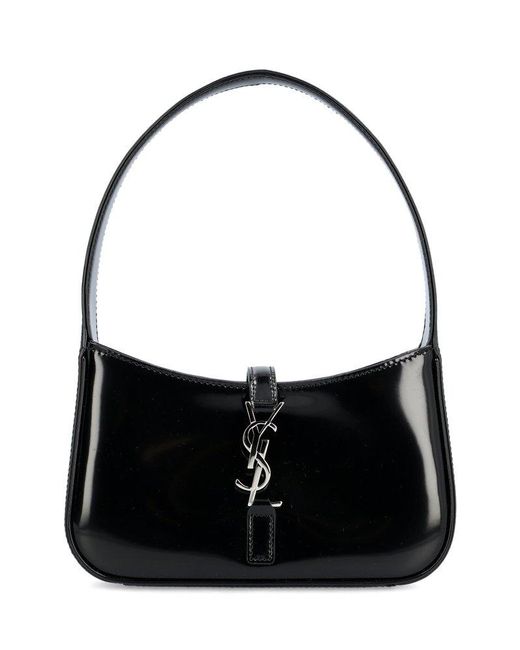 Saint Laurent Black Le 5 À 7 Patent Top Handle Mini Bag