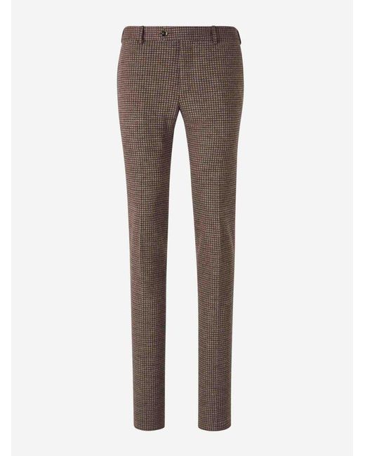 PT Torino Gray Formal Check Trousers for men