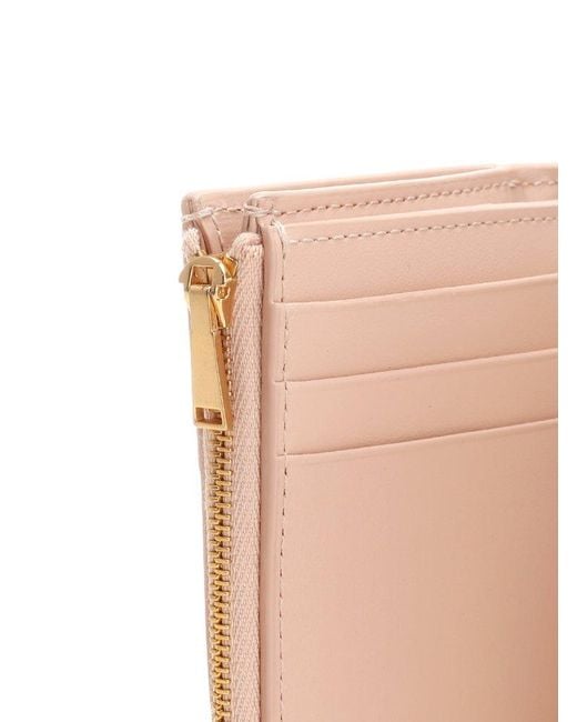 Bottega Veneta Pink Cassette Tri-fold Zip Wallet