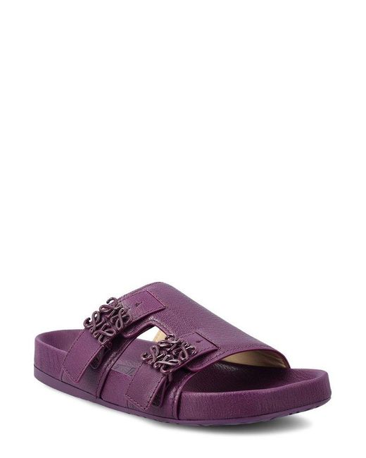 Loewe Purple Logo-plaque Slip-on Sandals