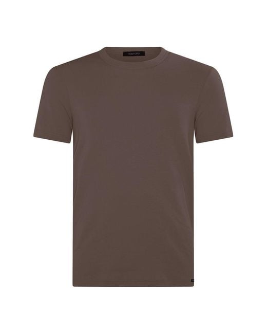 Tom Ford Brown Cotton Blend T-shirt for men