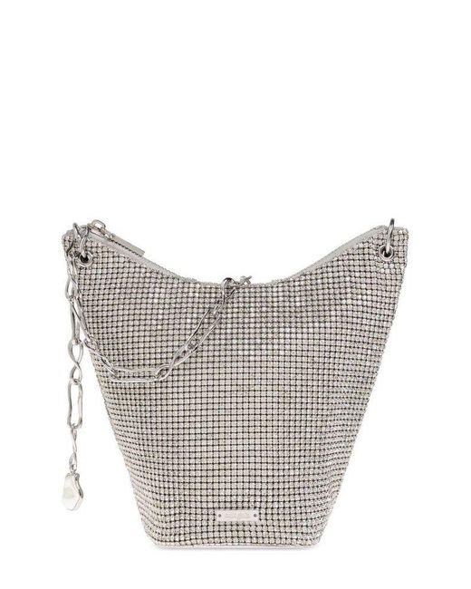 Cult Gaia Gray Elisa Chain-linked Embellished Shoulder Bag