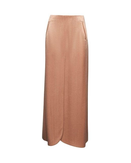 Giorgio Armani White Viscose And Cupro Long Skirt