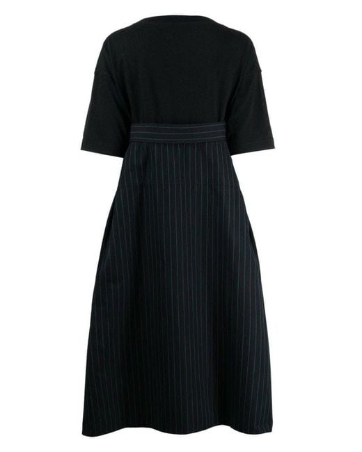 Maison Mihara Yasuhiro Black Layered Short-sleeved Dress