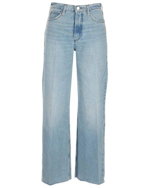 FRAME High-waisted Wide-leg Jeans in Blue | Lyst