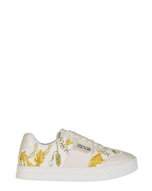 Versace Multicolor Round Toe Lace-up Sneakers