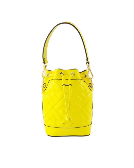Fendi Yellow Mon Tresor Ff-motif Bucket Bag