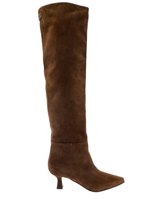 3Juin Brown Pointed Toe Boots