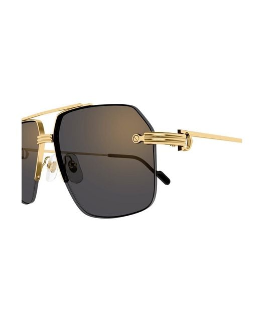 Cartier Brown Square Frame Sunglasses for men
