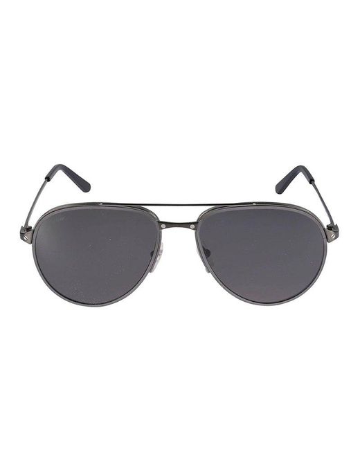 Cartier Gray Aviator Framed Sunglasses for men