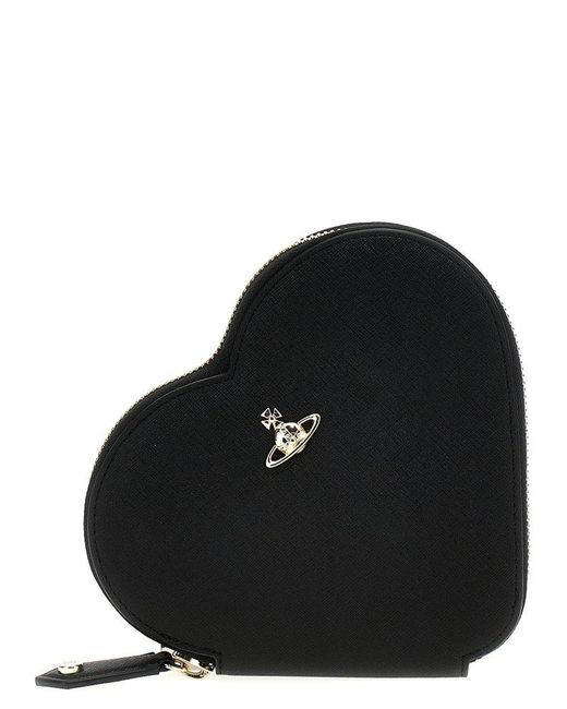 Vivienne Westwood Black 'Saffiano Heart' Crossbody Bag