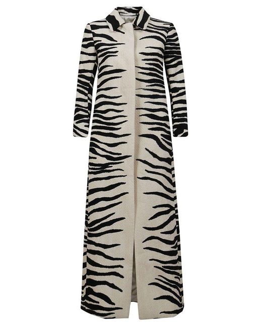 Dries Van Noten Natural Zebra Printed Long Coat