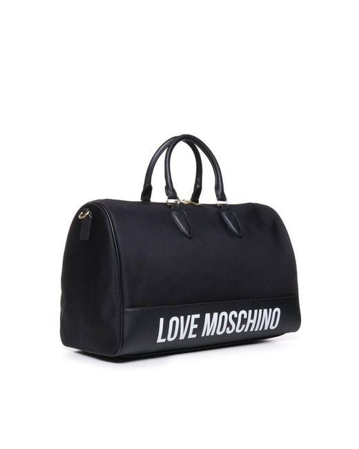 Love Moschino Black Logo Printed City Lovers Holdall