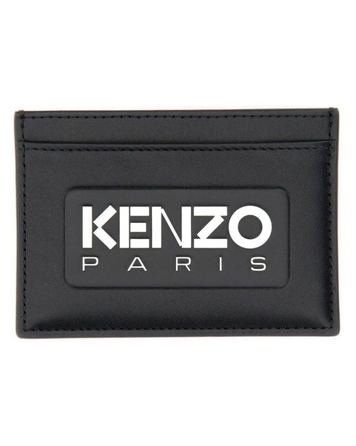 KENZO Black Card Holder With Logo for men