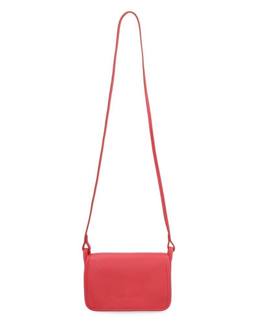 Longchamp Red Le Foulonné Leather Crossbody Bag