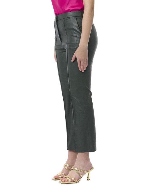 Max Mara Gray Button Detailed Cropped Trousers