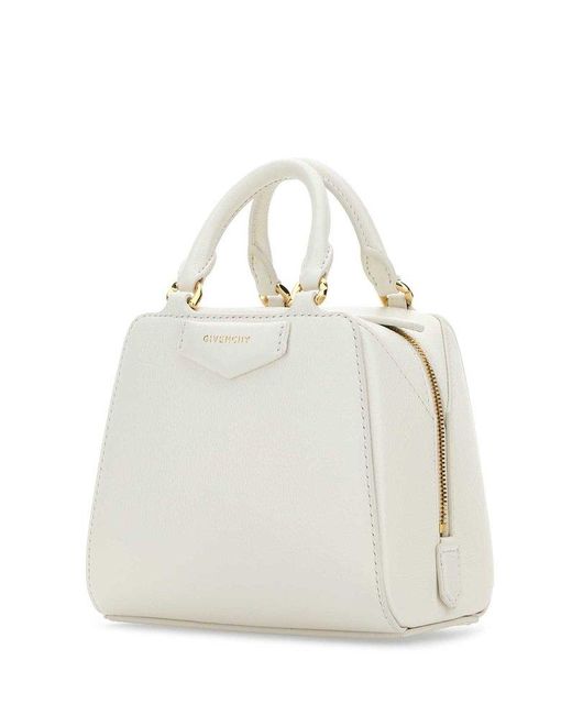 Givenchy White Antigona Cube Nano Handbags