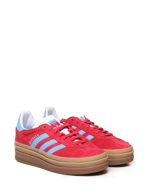 Adidas Originals Red 'gazelle Bold' Platform Sneakers,