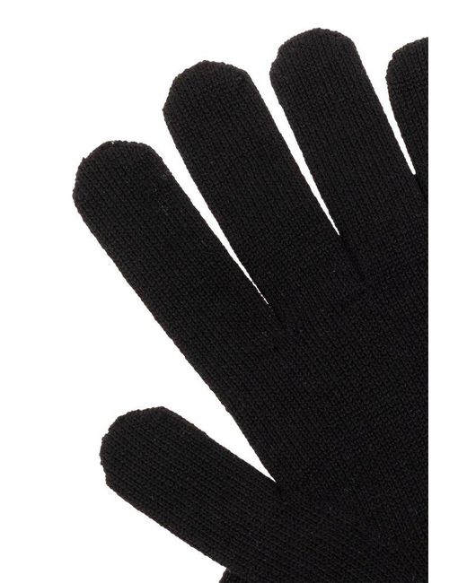 Givenchy Black Wool Gloves With Monogram for men