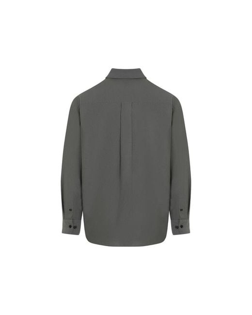 Lemaire Gray Long-sleeved Buttoned Shirt for men