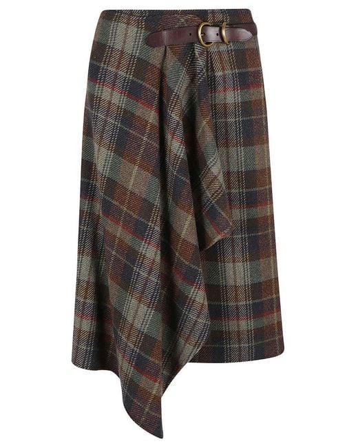 Polo Ralph Lauren Gray Leona High-waisted Midi Skirt