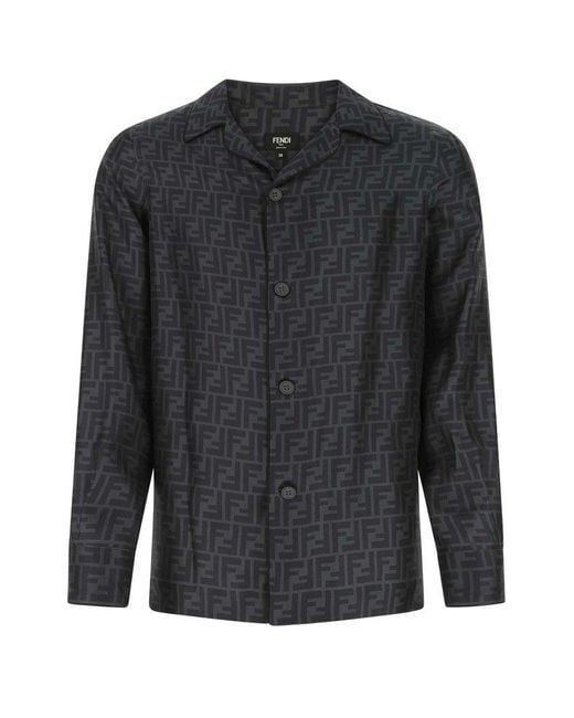 Fendi Black Silk Shirt Fe for men