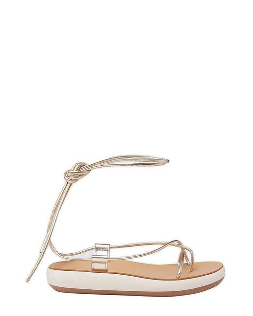 Ancient Greek Sandals Leather Diakopes Open Toe Sandals in Gold (Metallic) | Lyst